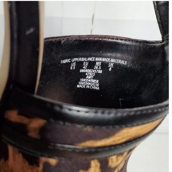 Charles Jourdan Paris Amy Leopard Print Peep Toe Sandals 9.5 - Picture 7 of 10